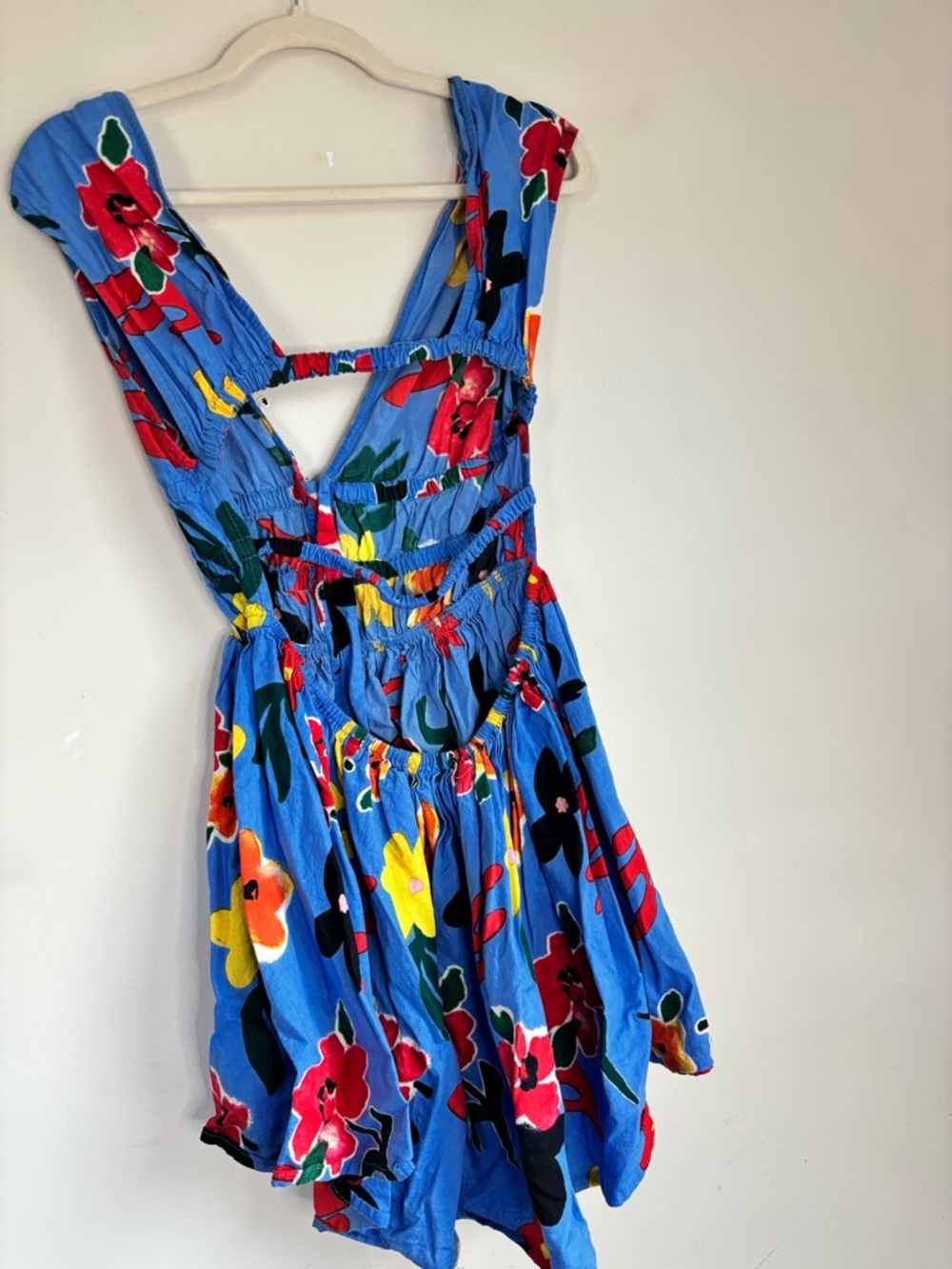 ASOS Blue Floral V-Neck Mini Dress - Picture 5 of 6